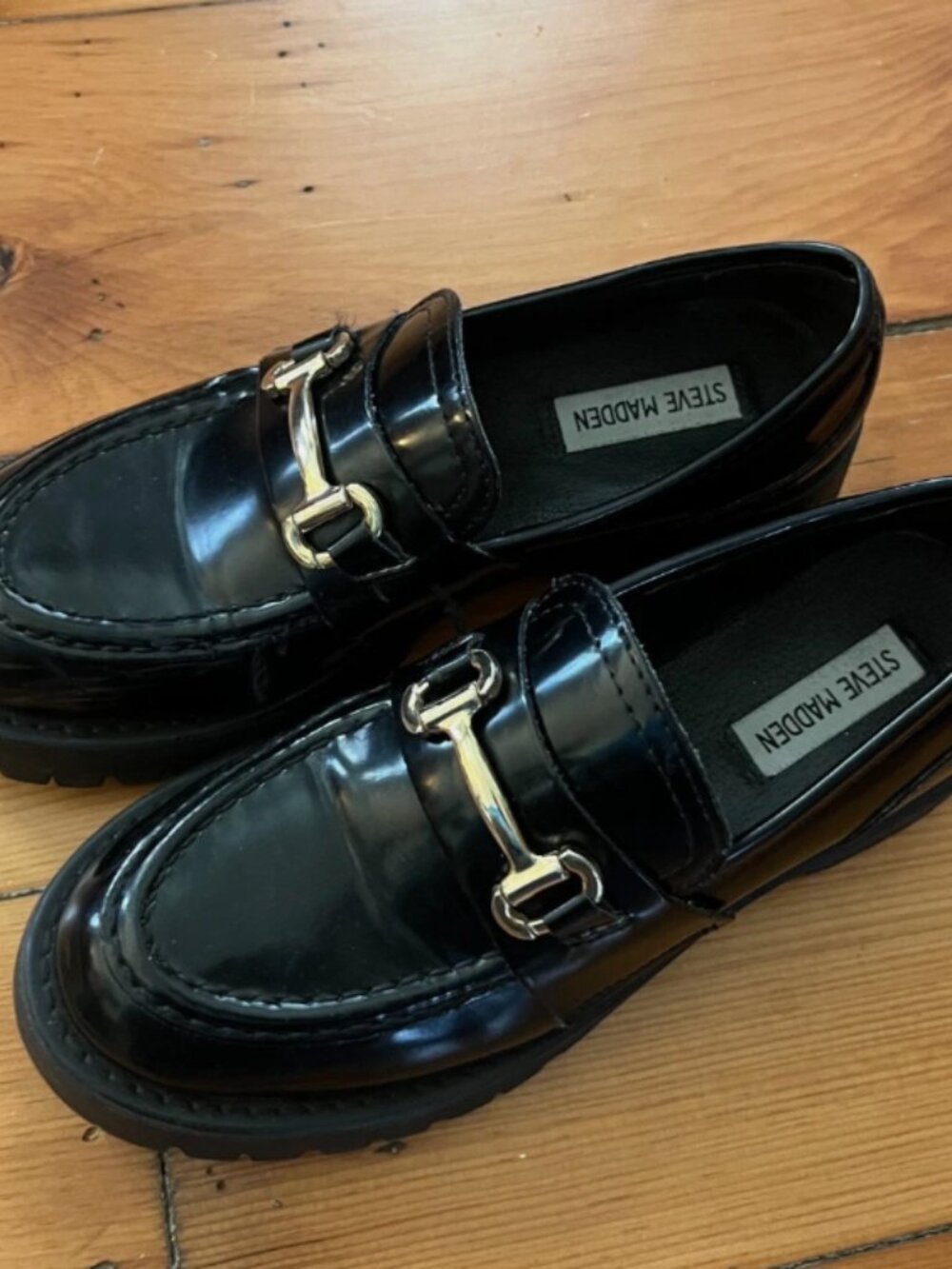 Women’s Steve Madden LANDO BLACK VEGAN Loafer. Patent. Make an Offer! Comfy!
